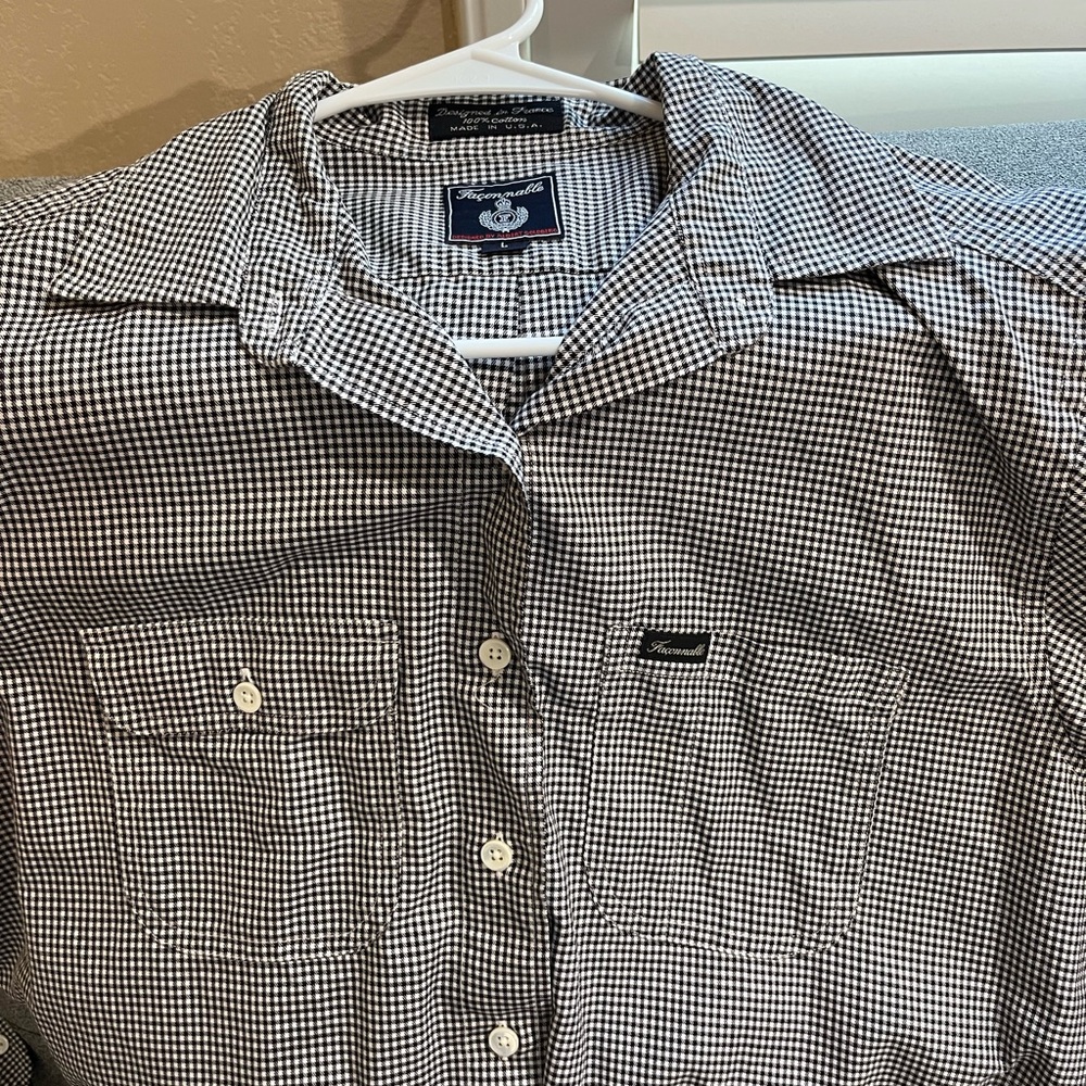 Black and white Faconnable shirt